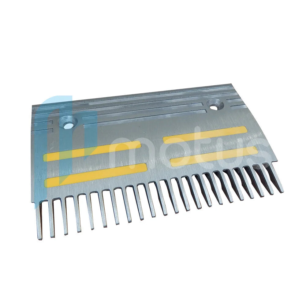 Kone Comb Plate LH Silver with Yellow Lines