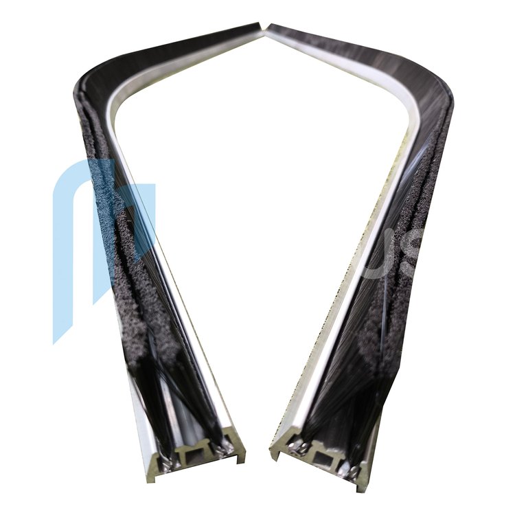 30x19mm Double Ali Brush and Holder Upper Curve Silver