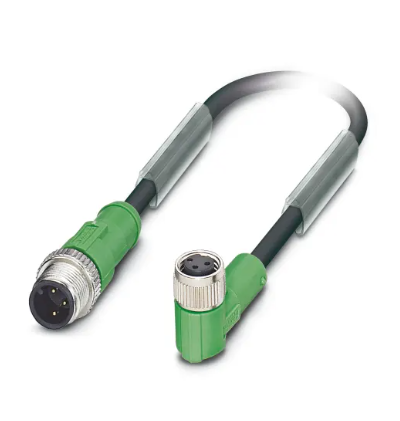 Phoenix Contact Straight Male 3 way M12 to Right Angle Female 3 way M8 Sensor Actuator Cable, 3m
