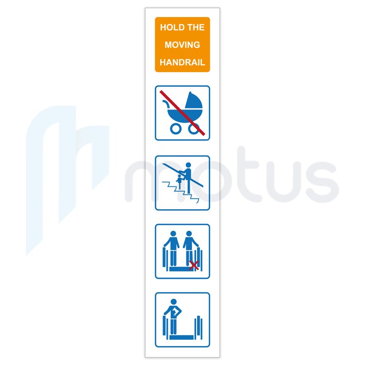 Saftey Decal with Orange "Hold The Handrail" Message