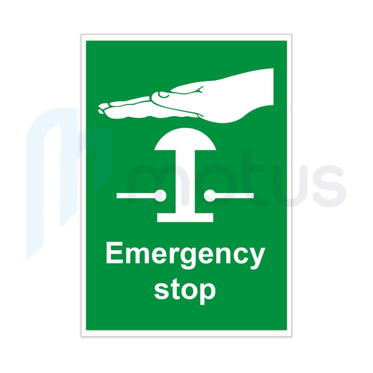 Safety Decal Mushroom Emergency Stop