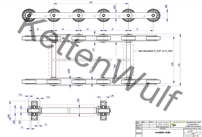 otis  pallet chain Eurostar 1000mm pallet